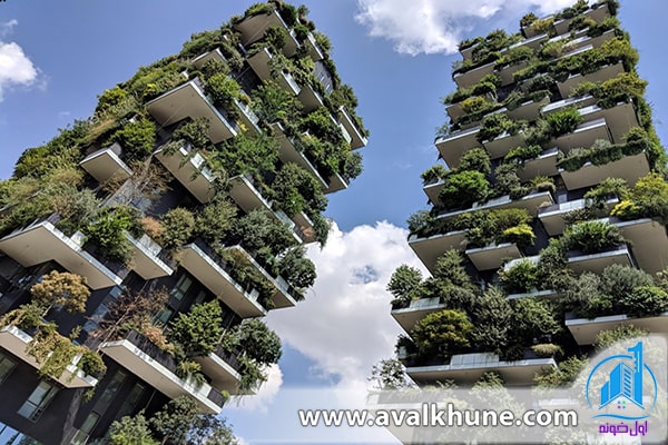 معماری ساختمان جنگل عمودی در شهر میلان، ایتالیا