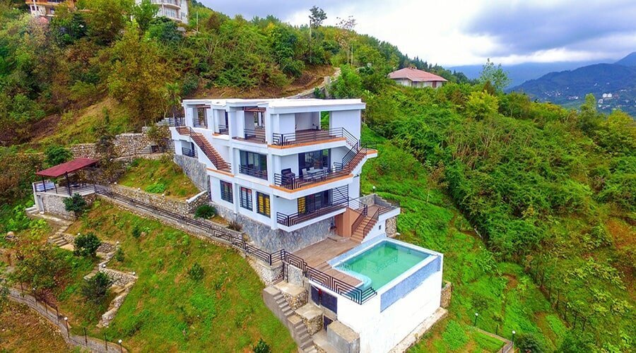 طراحی ویلا روی شیب