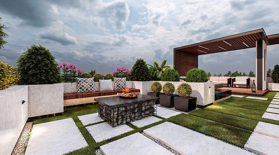 طراحی محوطه ویلا کلاسیک