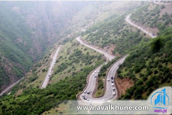 نمای زیبایی از جاده چالوس