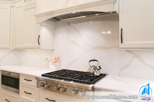 Quartz backsplash