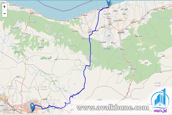 فاصله تهران تا بابلسر از جاده فیروزکوه