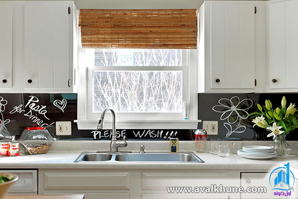 Chalk paint backsplash