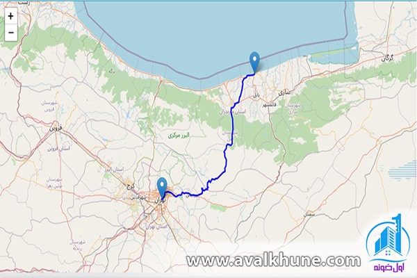 بهترین مسیر بین تهران و بابلسر