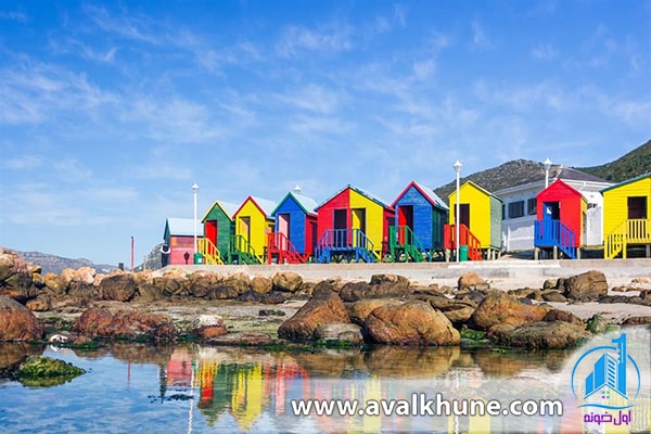 خانه‌های رنگارنگ ساحلی، مویزنبرگ، آفریقای جنوبی