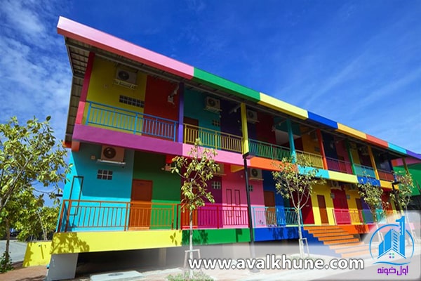خانه‌های چند رنگی، پاتایا، تایلند