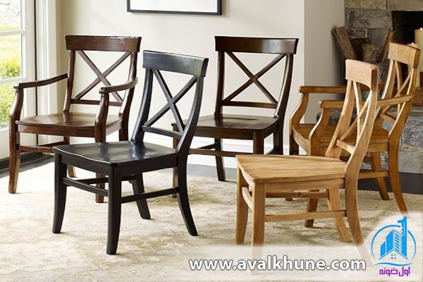 صندلی‌های چوبی با پوشش لاستیکی