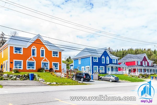 خانه‌های رنگارنگ ساحلی، گاسپسی، کانادا